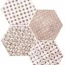 Fliese sechseckig matt granatrot 15 × 15 cm - HE0811011
