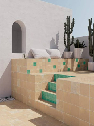 CARRELAGE CARRÉ TURQUOISE BRILLANT 11X11 CM - MA2303499