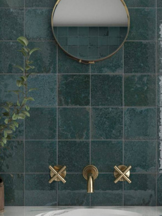 CARRELAGE RIVIÈRE VERT BRILLANT 15X15 CM - MA2302508