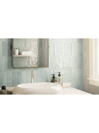 CARRELAGE POP BLEU CIEL BRILLANT 6.5X20 CM - MA2303516