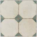 Carrelage aspect octogonal ancien 45x 45cm blanc et vert - FS1145002/T14 C6