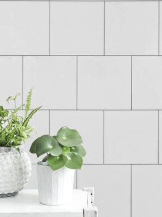 Carrelage mural blanc artisanal, format carré 15 x 15 cm