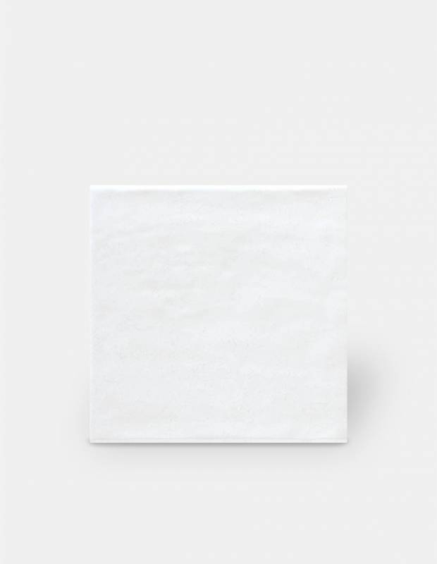 Wandfliese weiß handgearbeiteter Stil 15 × 15 cm - TR3504001