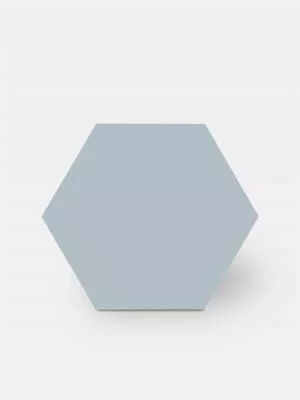 Carrelage uni hexagonal vert eau en grès cérame de 10 mm d'épaisseur