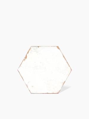 Collection Dolce carrelage hexagonal uni blanc vieilli - AG2308014