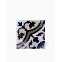 Carrelage sol et mur grès cérame ROSACE CLASSIC NOIR ET BLEU 20X20 cm pour intérieur ou extérieur MK2305218