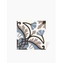 Carrelage pour sol et mur en grès cérame FLORAL BLEU ET MARRON 20 cm X 20 cm pour intérieur - MK2305226