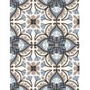 Carrelage pour sol et mur en grès cérame FLORAL BLEU ET MARRON 20 cm X 20 cm pour intérieur - MK2305226