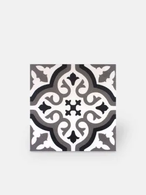 Carrelage imitation carreau ciment sol et mur blanc 20 x 20 cm - FL0115002 