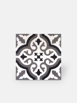 Carrelage imitation carreau ciment sol et mur blanc 20 x 20 cm - FL0115002 