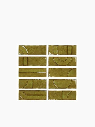 Carrelage Faience Glossy Martelée Moutarde 5x15cm - FV2702053